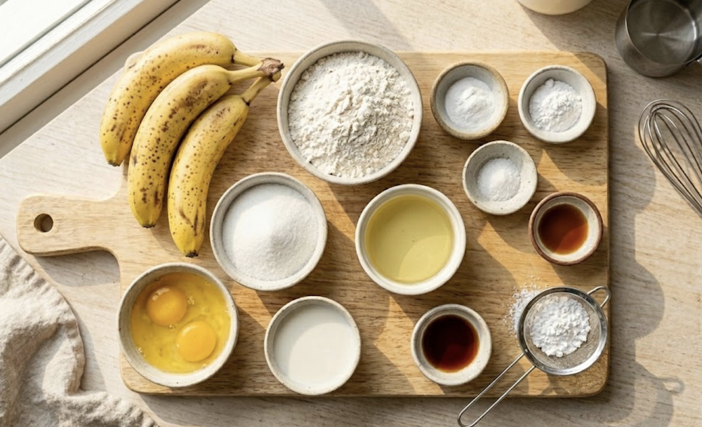 Banana Bread Recipe ingredients