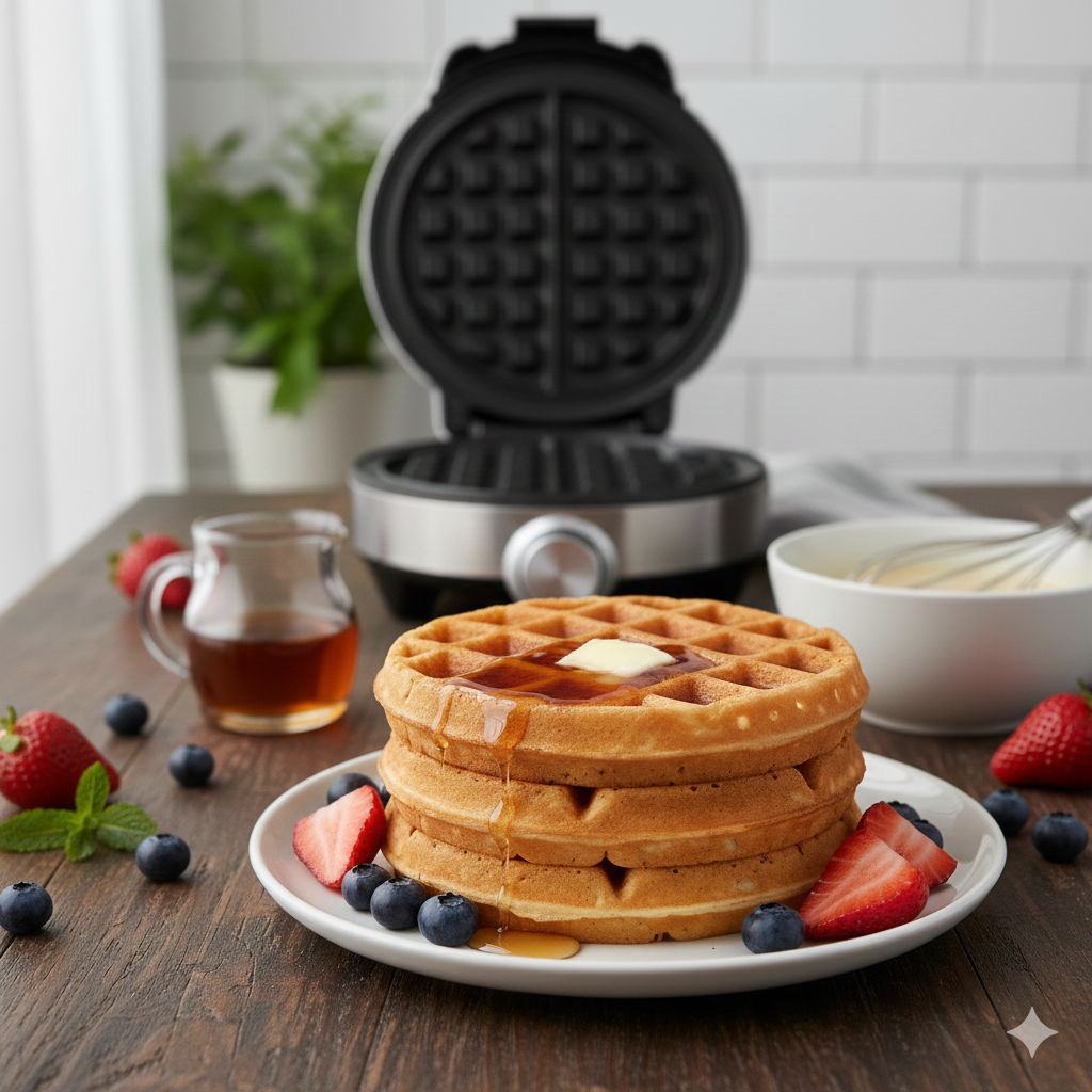 Looking for the best waffle recipe? This easy waffle recipe creates perfectly fluffy waffles with a crispy finish every time!