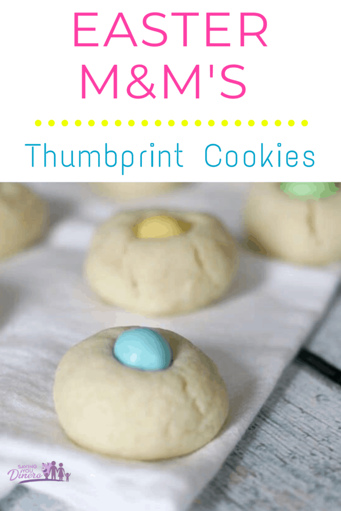 So many pretty pastel Easter Candies. Use Easter M&Ms to make this recipe for Easter M&Ms Thumbprint Cookies. It the perfect recipe if you are looking for recipes to make with kids. They look fancy but they are super simple. These are a cute, homemade Easter Dessert!