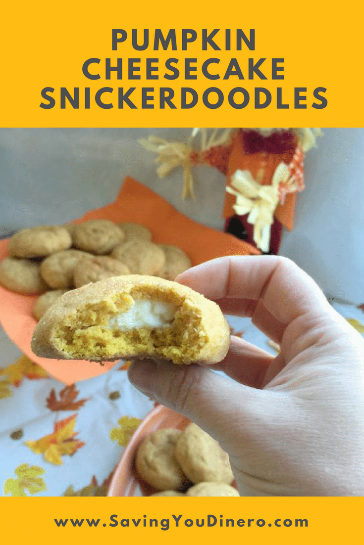 The best recipe for pumpkin cheesecake snickerdoodle cookies. They are soft and chewy. It's the perfect recipe to enjoy this Fall