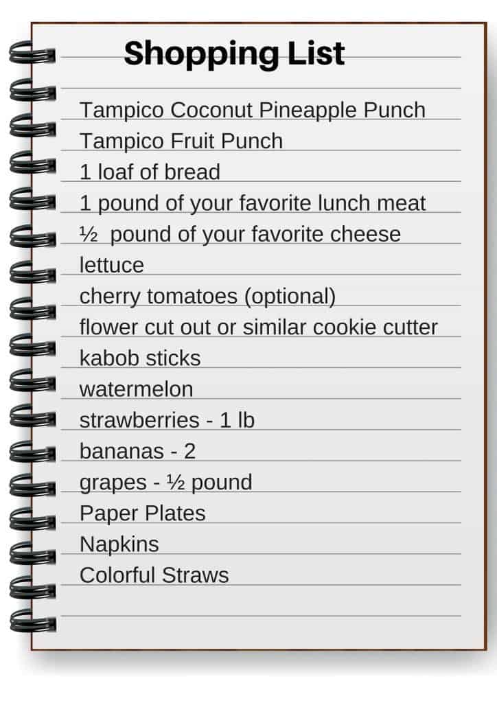 Shopping list - Enjoy A Spring Picnic With Tampico Punch #springintotampico