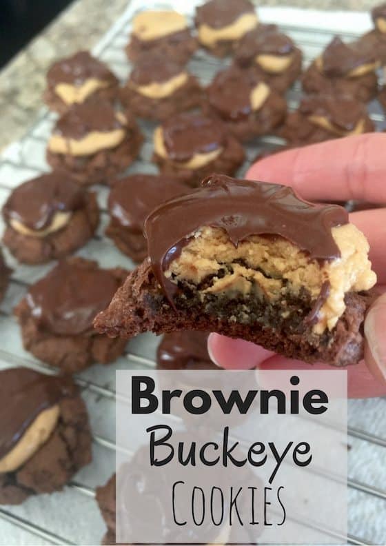 This buckeye cookie is the perfect combination of chocolate and peanut butter. They are so easy to make and they taste amazing.