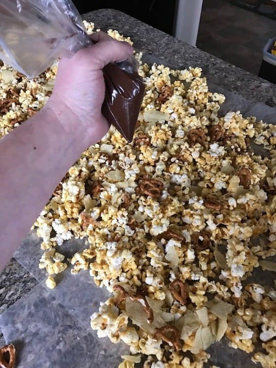 Caramel Pretzel Popcorn #AllStarSnackBar #CollectiveBias