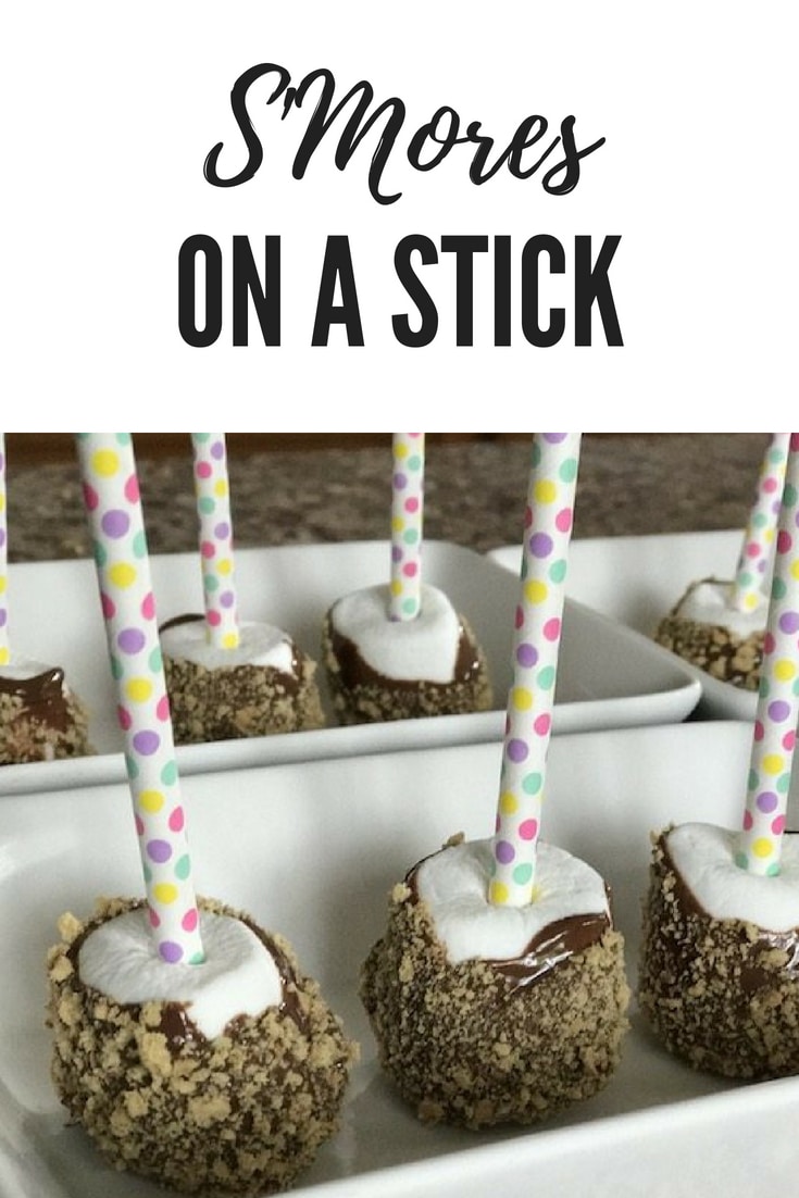 Bring the fun of SMores inside with these Smores on a Stick. It's an easy and fun recipe to serve at a party