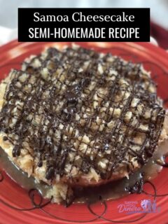 Don't stress over a delicious dessert. Make this Semi-Homemade Dessert. It's a Caramel Coconut Chocolate Cheesecake!