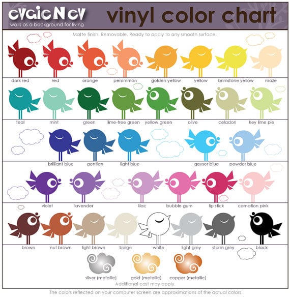 vinyl color chart