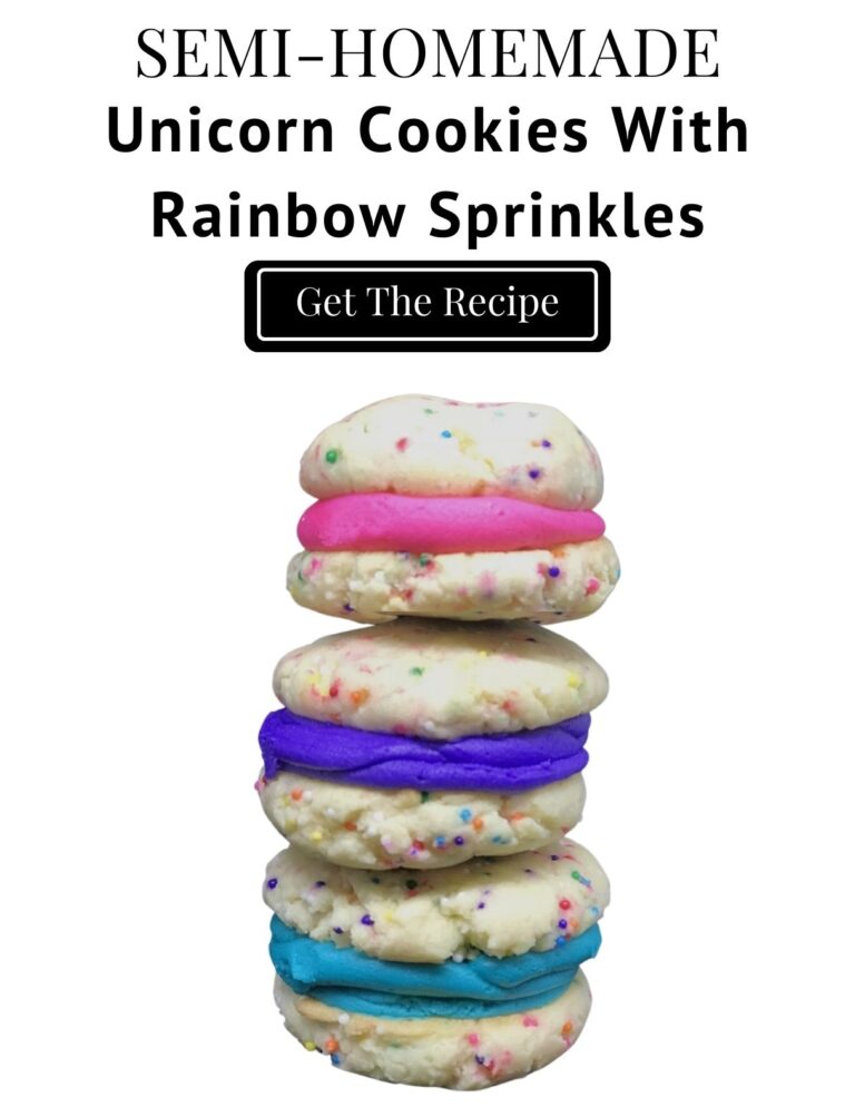 You will love this Unicorn Cookies recipe! It's made with a cookie mix and has homemade vanilla buttercream icing that you can make any color you want! This is part of our Unicorn Party menu! 