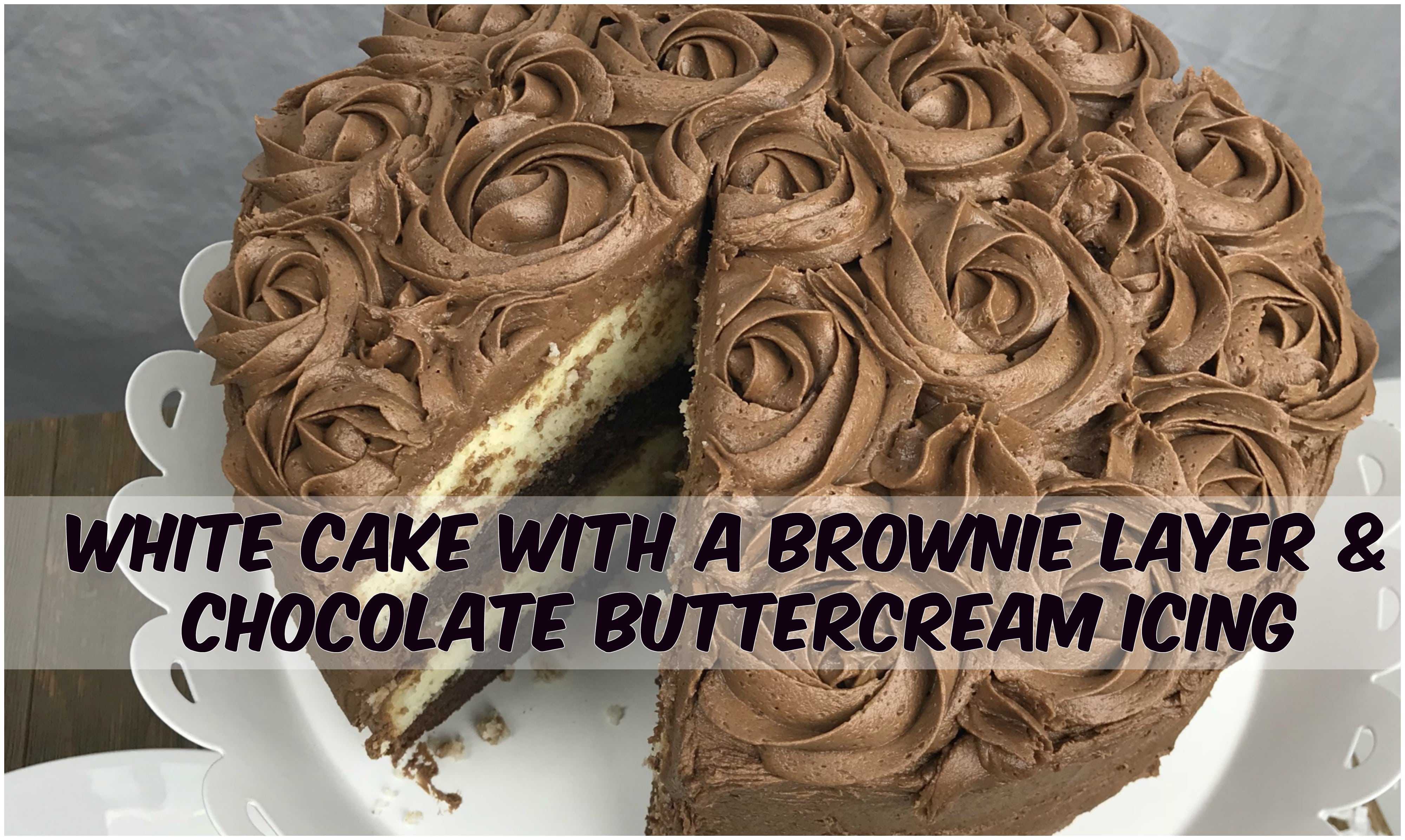 Make this easy White Cake With A Brownie Layer and Homemade Chocolate Buttercream icing for your next event. This dessert will impress anyone.