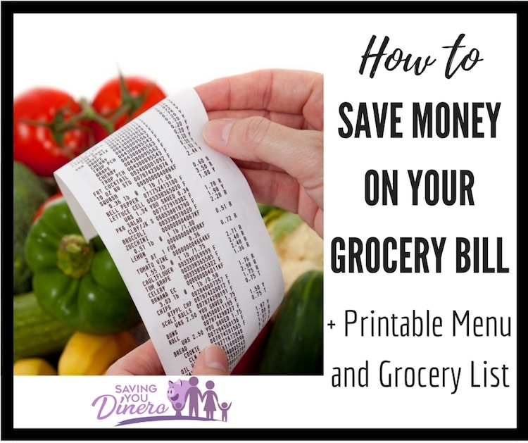 Here are some tips to help you save money on your grocery bill plus there's a free printable to do your meal planning and a grocery list.