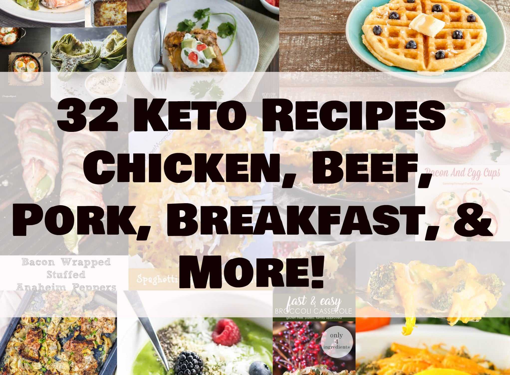 Are you following the Keto eating plan? Here's a list of 32+ Keto recipes to help make meal planning easier!