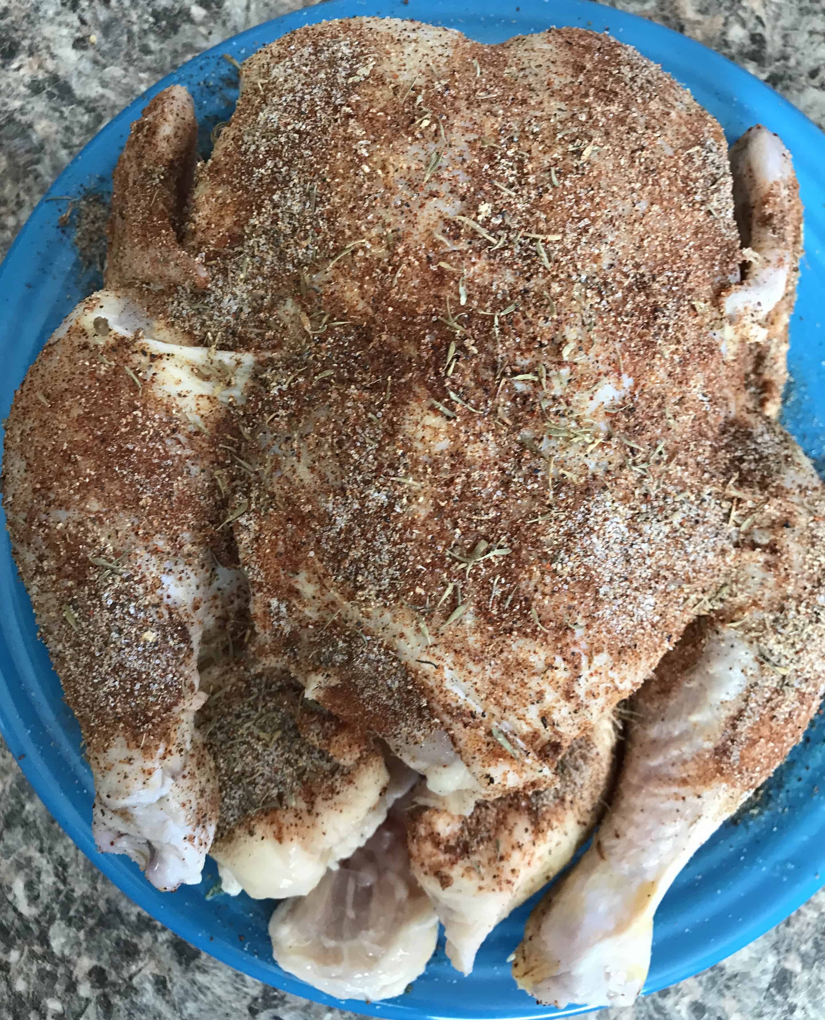 This recipe for Air Fryer Whole Chicken is so easy and flavorful. It tastes just like Rotisserie chicken, and it's so easy!