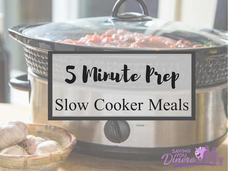 Check out these easy Slow Cooker meals for your family. You can prep these meals in about 5 minutes and dinner is done! Plus you will find a printable shopping list and recipe list.
