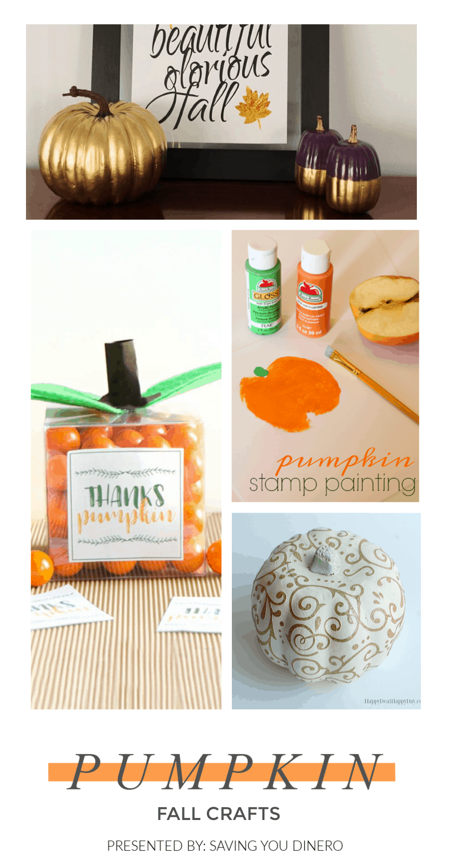 Check out these 20 Easy Fall Pumpkin Crafts for toddlers, kids, and adults! You could even make some of these in your classroom! #Fall #DIY #Crafts #Pumpkin