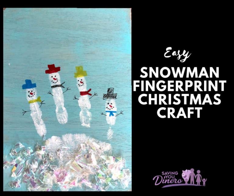 Looking for an easy & fun craft to do with your kids or as a group project at school, this Easy Snowman Fingerprint Christmas Craft will be a hit!