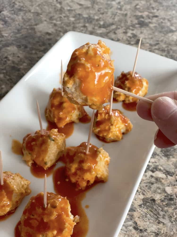 Are you looking for a delicious Keto ground chicken recipe? You need to try this recipe for Buffalo Chicken Meatballs!