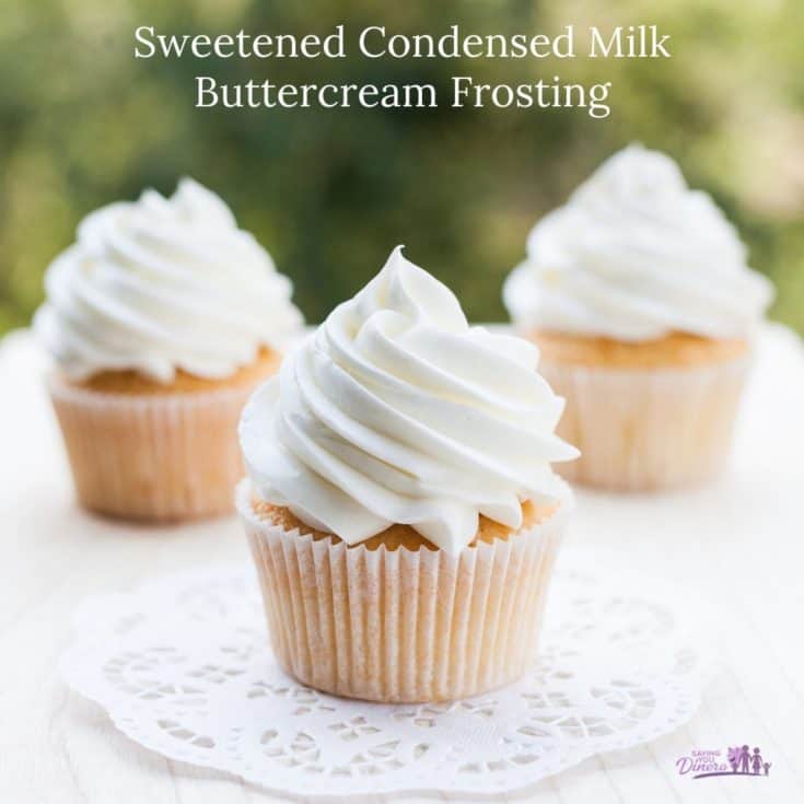 Try out this homemade Sweetened Condensed Milk Buttercream Frosting Recipe. It's so delicious on cakes and cupcakes! It's do decadent.