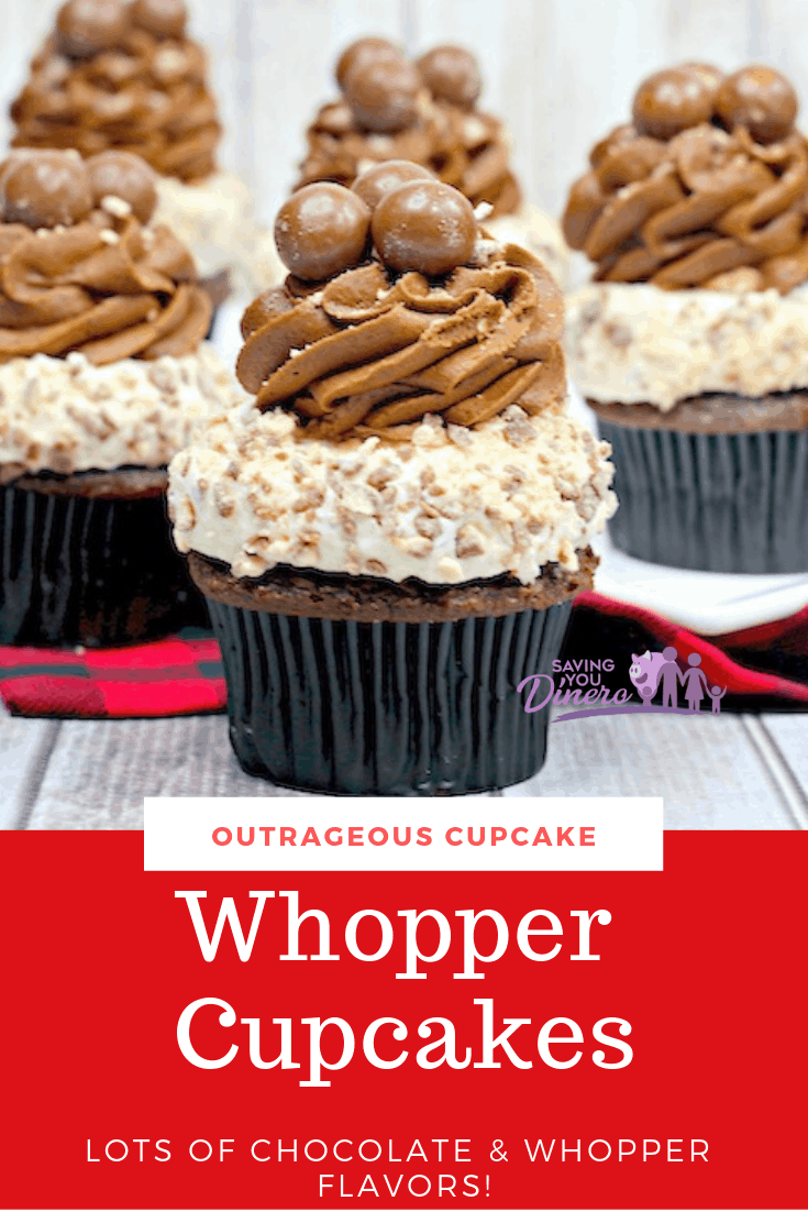 Are you looking for an Outrageous Cupcake? You are going to love this delicious recipe for Whopper Cupcakes. Cupcakes are the best desserts! There are so many options. You will love the chocolate malt flavor of these cupcakes. The candy pieces are a very creative decoration idea! 