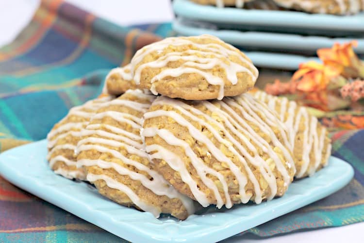 Starbucks is officially selling Pumpkin Spiced Coffees so now you need to try this Pumpkin Cookie Recipe With A Maple icing!