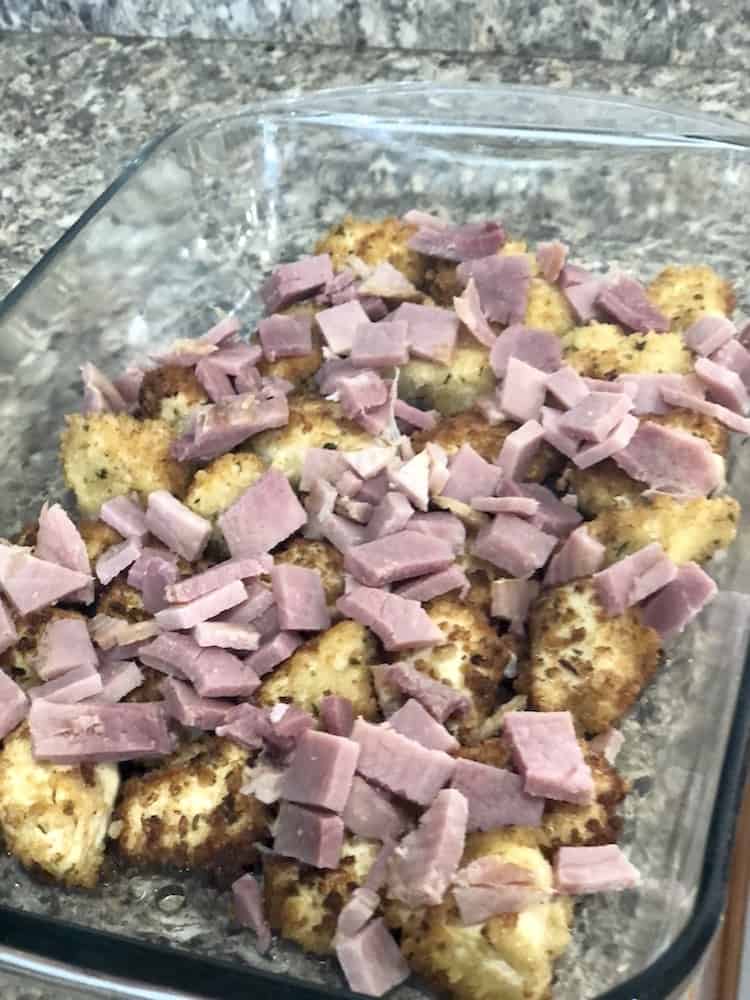 Chicken Cordon Bleu Casserole is a delicious casserole with chicken and ham in a cheese sauce. It's a great recipe for leftover ham!