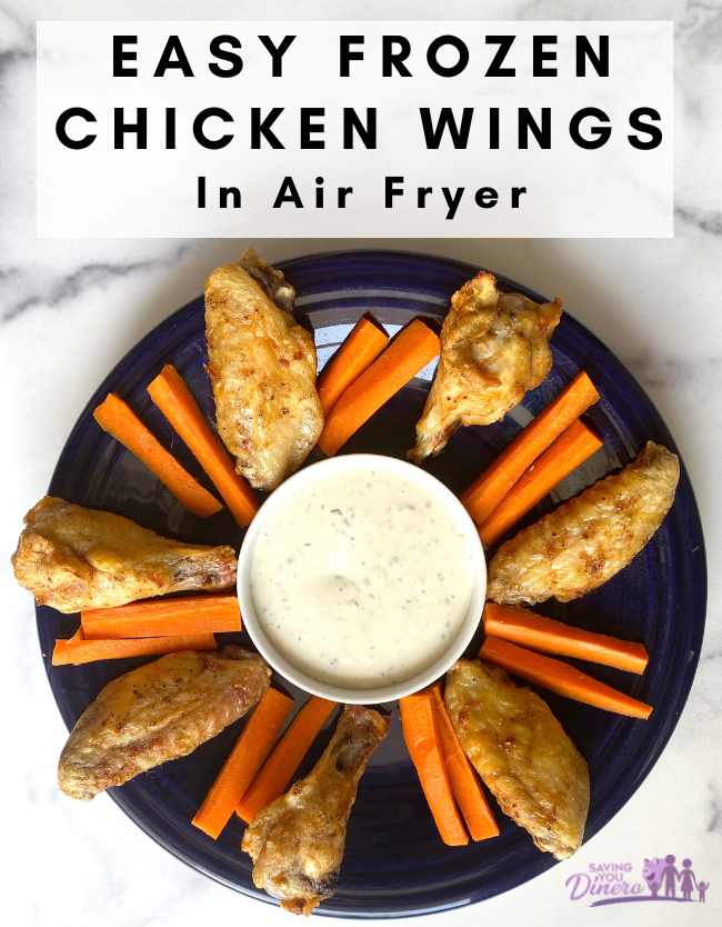 Just add frozen wings to the air fryer basket for crispy chicken wings! Add your favorite dipping sauce for the perfect meal or snack!