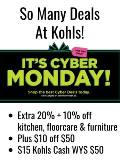 There are so many great deals at Kohls! You can stack all the coupons for huge savings!