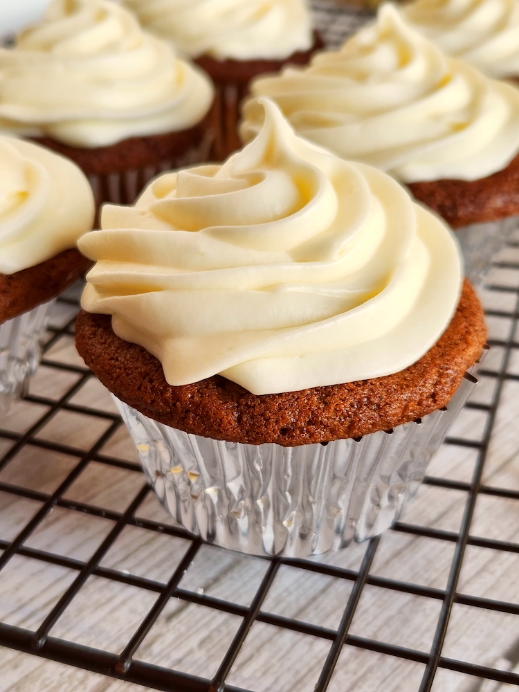 Try this delicious gingerbread cupcake recipe with an eggnog frosting. They are homemade cupcakes from scratch and are moist and flavorful. It's the perfect treat during the holidays!