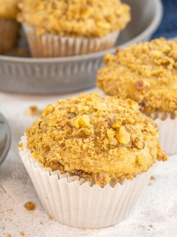 When you have overripe bananas - you need to make banana muffins! These jumbo bakery style banana muffins with nuts are so delicious.