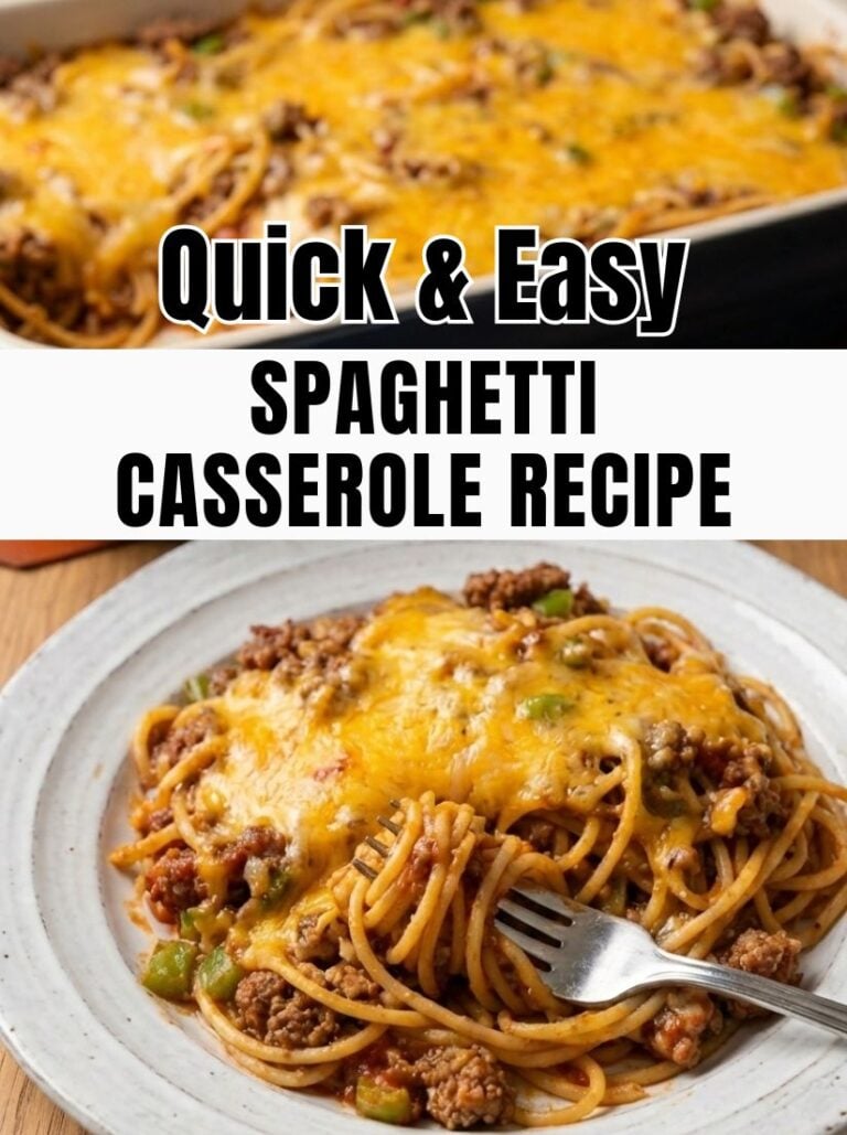 Make the best Spaghetti Casserole Recipe! This easy casserole is a cheesy pasta bake that’s perfect for busy weeknight dinners.