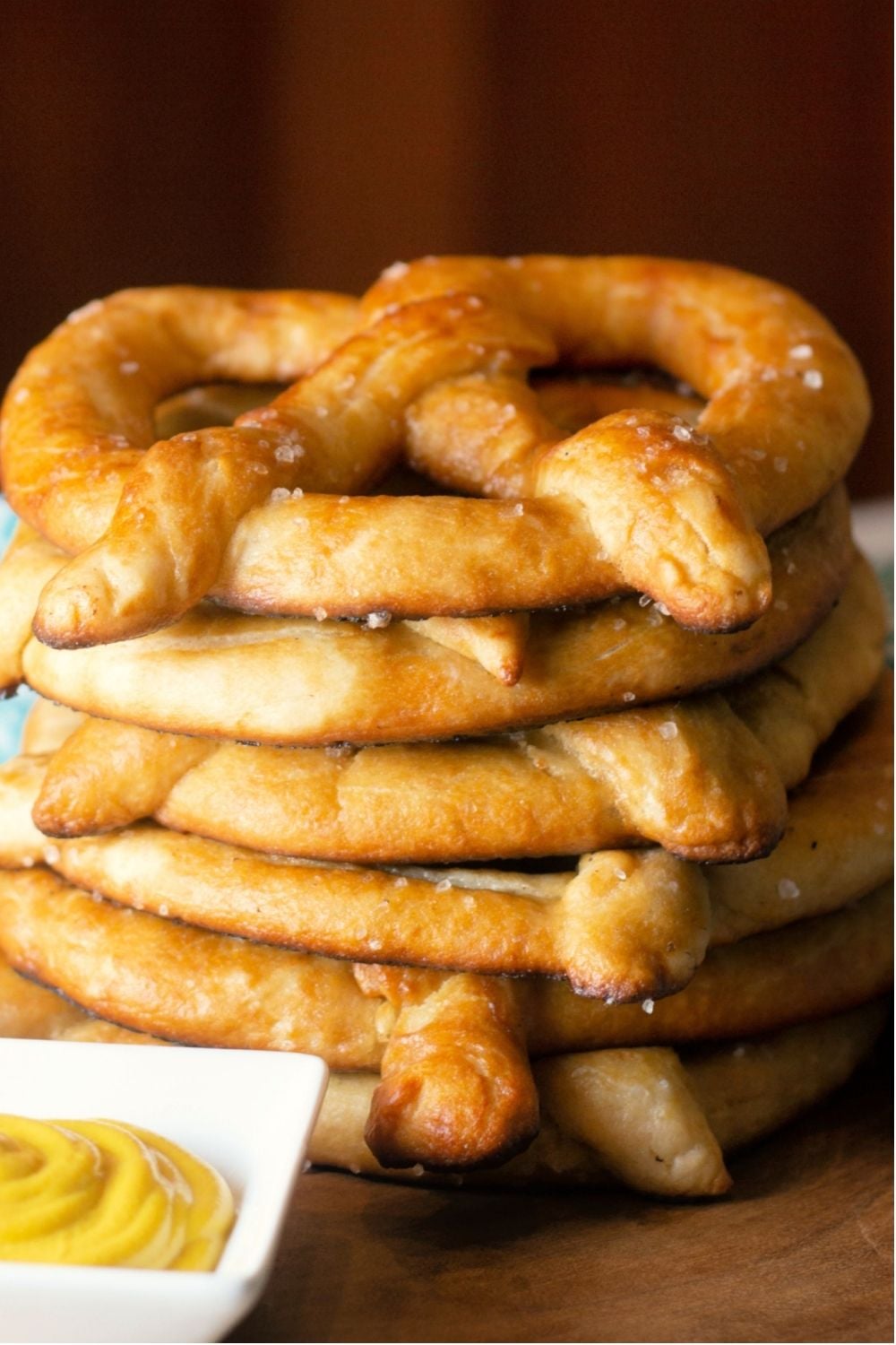 Fresh homemade pretzels ready to serve.